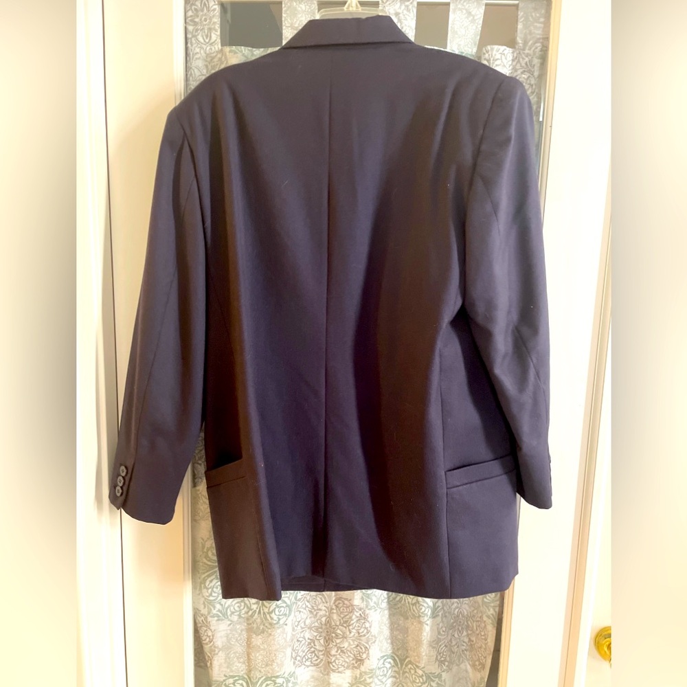 Tahari Navy Blue Single Breasted Blazer Size 14